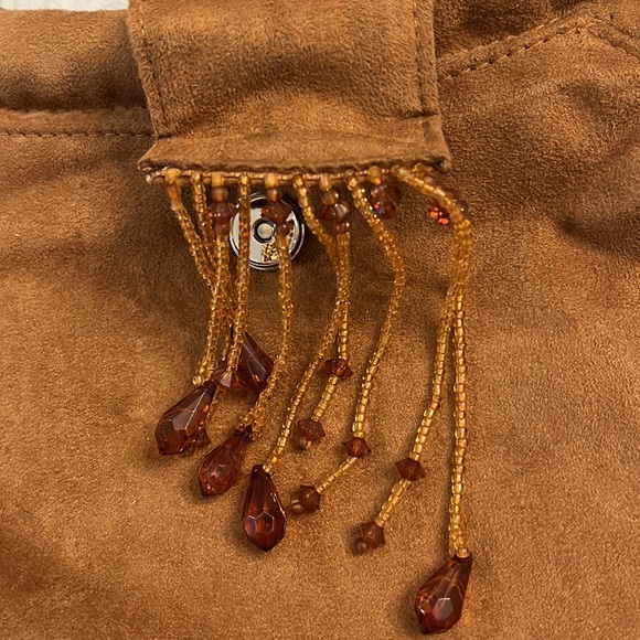 Glow by JLO Tan Bag with Beads on Snap Closure - Picture 2 of 12